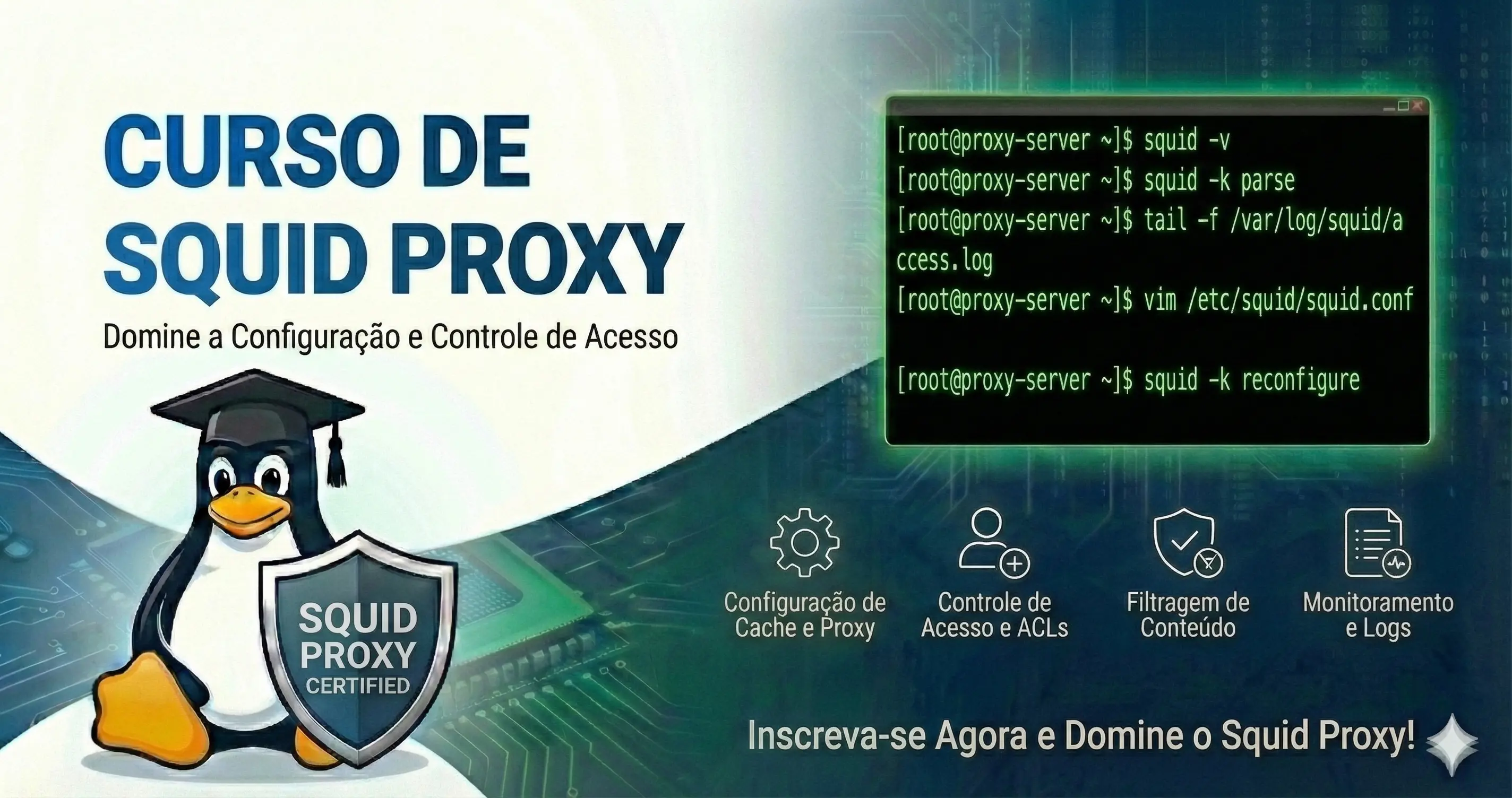 Squid Proxy — Controle de Acesso e Cache para admins de redes corporativas com dezenas de usuários
